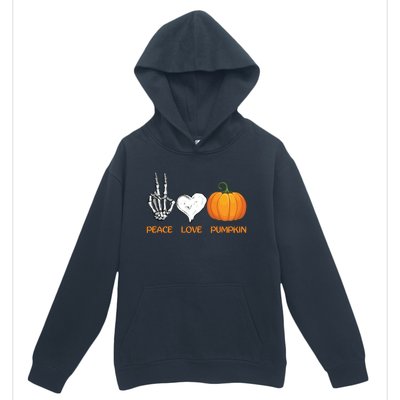 Halloween Peace Love Pumpkin Cute Fall Halloween Gift Urban Pullover Hoodie