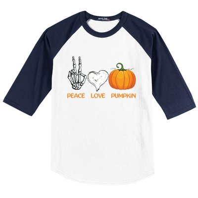 Halloween Peace Love Pumpkin Cute Fall Halloween Gift Baseball Sleeve Shirt