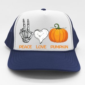 Halloween Peace Love Pumpkin Cute Fall Halloween Gift Trucker Hat