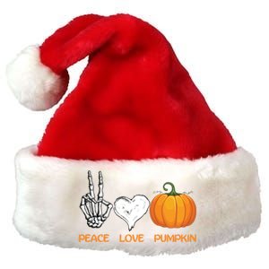 Halloween Peace Love Pumpkin Cute Fall Halloween Gift Premium Christmas Santa Hat