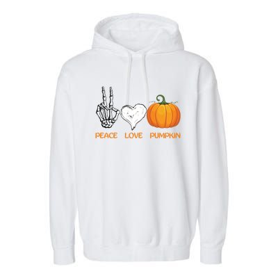 Halloween Peace Love Pumpkin Cute Fall Halloween Gift Garment-Dyed Fleece Hoodie