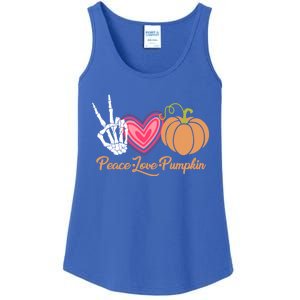 Halloween Peace Love Pumpkin Fall Gift Cute Gift Ladies Essential Tank