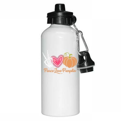 Halloween Peace Love Pumpkin Fall Gift Cute Gift Aluminum Water Bottle