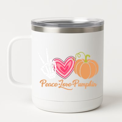 Halloween Peace Love Pumpkin Fall Gift Cute Gift 12 oz Stainless Steel Tumbler Cup