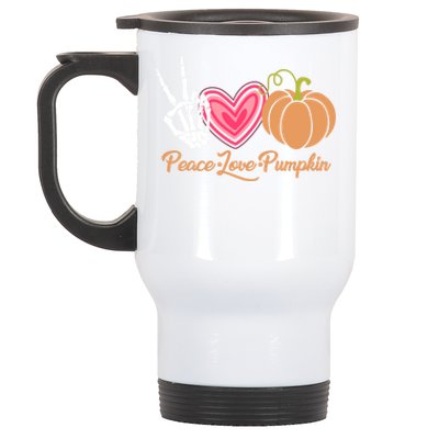 Halloween Peace Love Pumpkin Fall Gift Cute Gift Stainless Steel Travel Mug