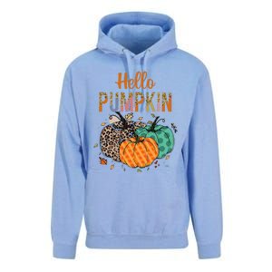 Hello Pumpkin Leopard Print For Fall Thanksgiving Unisex Surf Hoodie