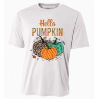 Hello Pumpkin Leopard Print For Fall Thanksgiving Cooling Performance Crew T-Shirt