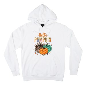 Hello Pumpkin Leopard Print For Fall Thanksgiving Hoodie