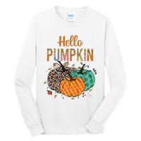 Hello Pumpkin Leopard Print For Fall Thanksgiving Tall Long Sleeve T-Shirt