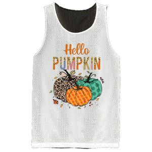 Hello Pumpkin Leopard Print For Fall Thanksgiving Mesh Reversible Basketball Jersey Tank