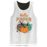 Hello Pumpkin Leopard Print For Fall Thanksgiving Mesh Reversible Basketball Jersey Tank