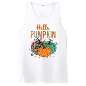 Hello Pumpkin Leopard Print For Fall Thanksgiving PosiCharge Competitor Tank