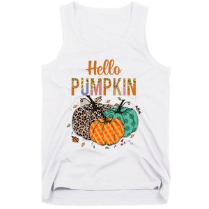 Hello Pumpkin Leopard Print For Fall Thanksgiving Tank Top