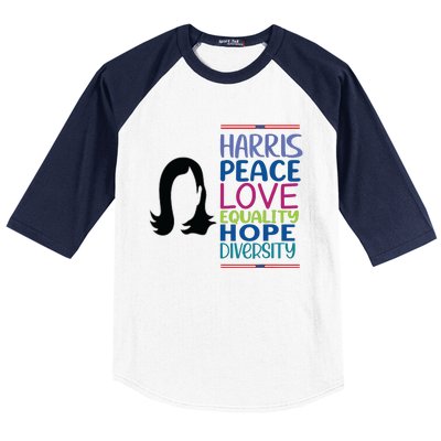 Harris Peace Love Equality Hope Diversity Baseball Sleeve Shirt