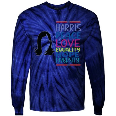 Harris Peace Love Equality Hope Diversity Tie-Dye Long Sleeve Shirt