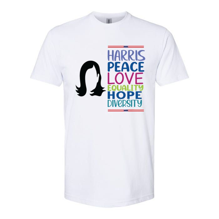 Harris Peace Love Equality Hope Diversity Softstyle CVC T-Shirt