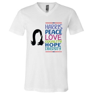 Harris Peace Love Equality Hope Diversity V-Neck T-Shirt