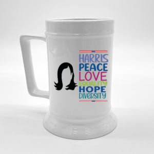 Harris Peace Love Equality Hope Diversity Beer Stein