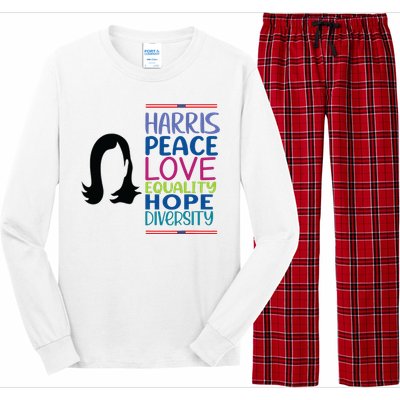 Harris Peace Love Equality Hope Diversity Long Sleeve Pajama Set