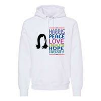 Harris Peace Love Equality Hope Diversity Premium Hoodie