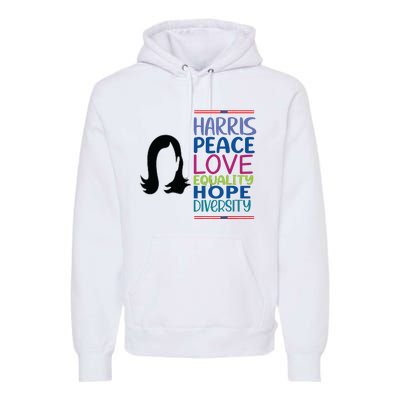 Harris Peace Love Equality Hope Diversity Premium Hoodie