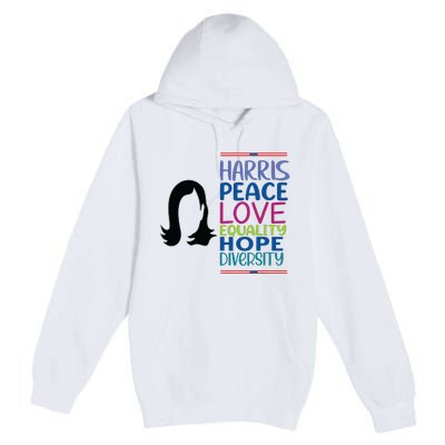 Harris Peace Love Equality Hope Diversity Premium Pullover Hoodie