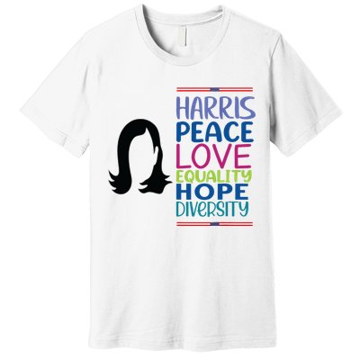 Harris Peace Love Equality Hope Diversity Premium T-Shirt