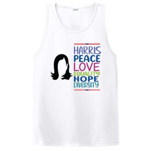 Harris Peace Love Equality Hope Diversity PosiCharge Competitor Tank