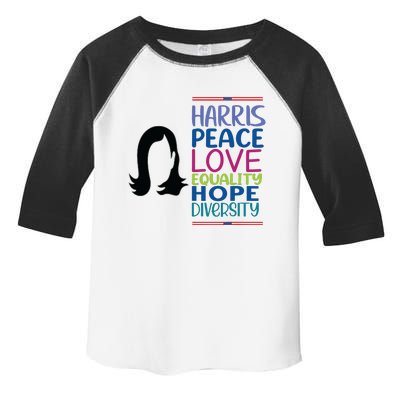 Harris Peace Love Equality Hope Diversity Toddler Fine Jersey T-Shirt