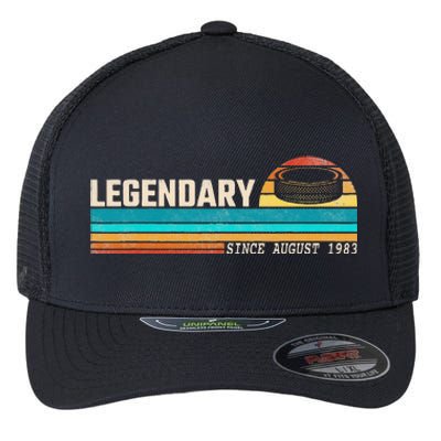 Hockey Player Legend Since August 1983 Birthday Flexfit Unipanel Trucker Cap