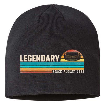 Hockey Player Legend Since August 1983 Birthday Sustainable Beanie