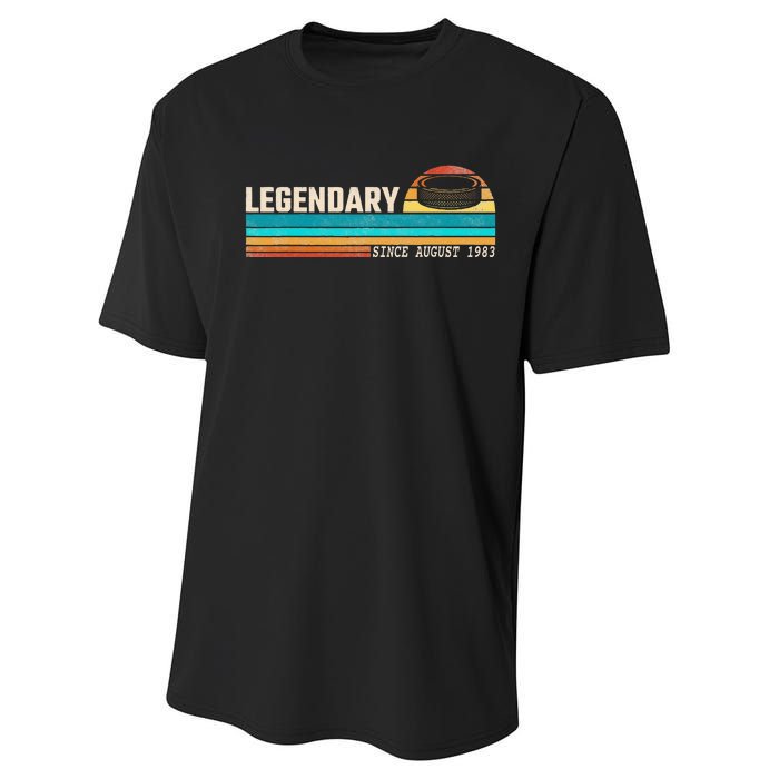 Hockey Player Legend Since August 1983 Birthday Performance Sprint T-Shirt