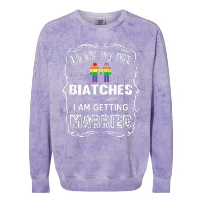 Hen Party Lgbt Party Wedding G.A.Y P.R.I.D.E Colorblast Crewneck Sweatshirt