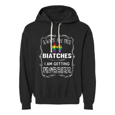 Hen Party Lgbt Party Wedding G.A.Y P.R.I.D.E Garment-Dyed Fleece Hoodie