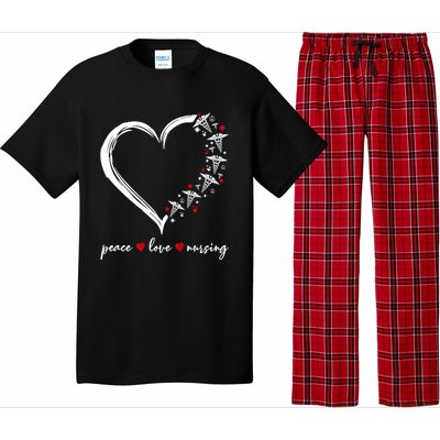 Heart Peace Love Nursing Funny Nurse Cool Gift Pajama Set