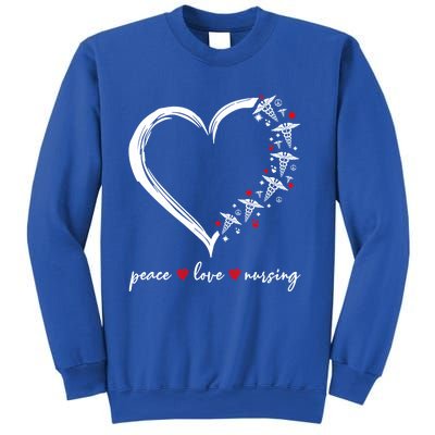 Heart Peace Love Nursing Funny Nurse Cool Gift Sweatshirt