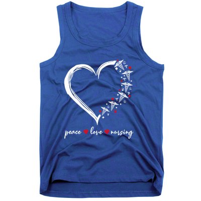 Heart Peace Love Nursing Funny Nurse Cool Gift Tank Top