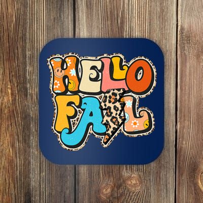 Hello Pumpkin Leopard Autumn Season Fall Vibes Coaster