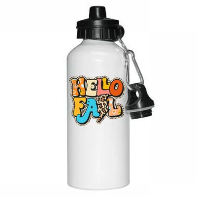 Hello Pumpkin Leopard Autumn Season Fall Vibes Aluminum Water Bottle 