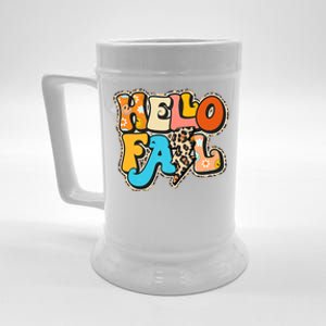 Hello Pumpkin Leopard Autumn Season Fall Vibes Beer Stein