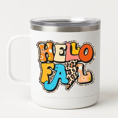 Hello Pumpkin Leopard Autumn Season Fall Vibes 12 oz Stainless Steel Tumbler Cup