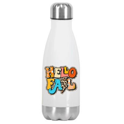 Hello Pumpkin Leopard Autumn Season Fall Vibes Stainless Steel Insulated Water Bottle