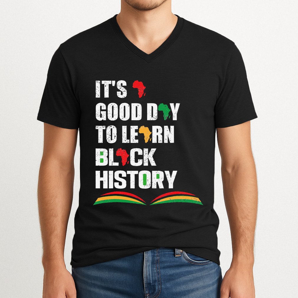 Honoring Past Learn Black History Inspiring Educated Leaders V-Neck T-Shirt
