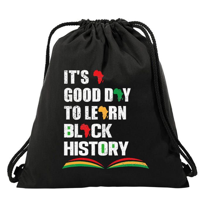 Honoring Past Learn Black History Inspiring Educated Leaders Drawstring Bag