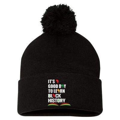 Honoring Past Learn Black History Inspiring Educated Leaders Pom Pom 12in Knit Beanie