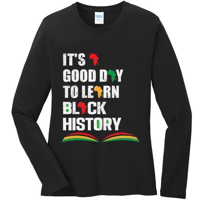 Honoring Past Learn Black History Inspiring Educated Leaders Ladies Long Sleeve Shirt
