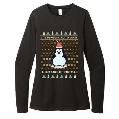 His Penguining Like Christmas Fun Penguin Christmas Gift Womens CVC Long Sleeve Shirt