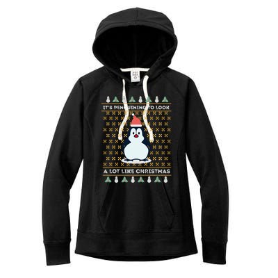 His Penguining Like Christmas Fun Penguin Christmas Gift Women's Fleece Hoodie