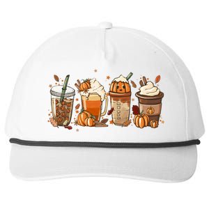 Halloween Pumpkin Latte Cup Fall Coffee Pumpkin Spice Cool Gift Snapback Five-Panel Rope Hat