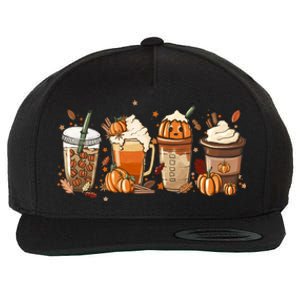 Halloween Pumpkin Latte Cup Fall Coffee Pumpkin Spice Cool Gift Wool Snapback Cap